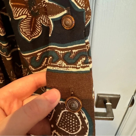 VTG Cappagallo Maxi Skirt Sz 8 Brown Beach Button Boho Stretch Soft Hippie READ - Picture 8 of 15